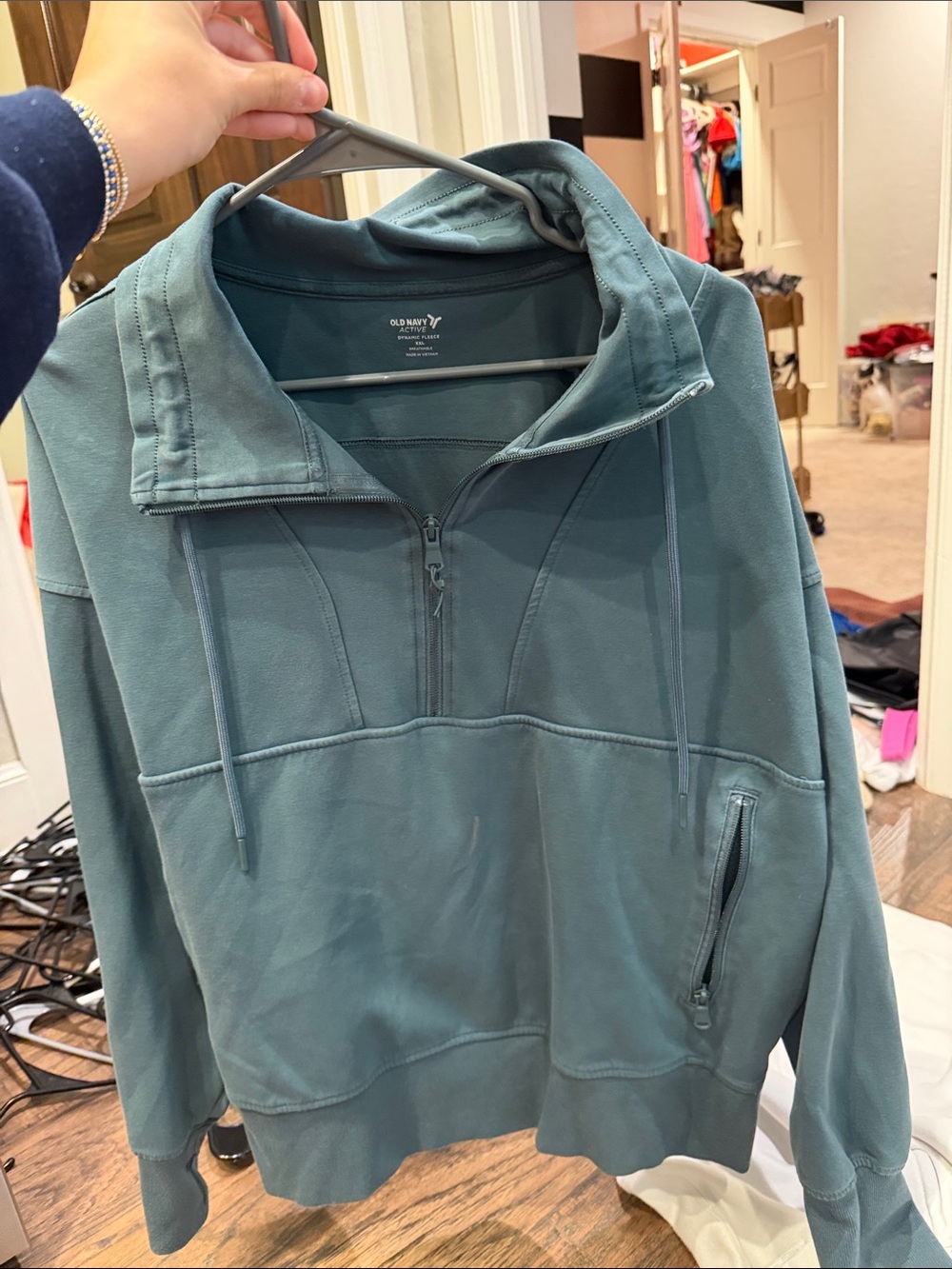 Old Navy Teal Half-Zip Pullovers Jacket